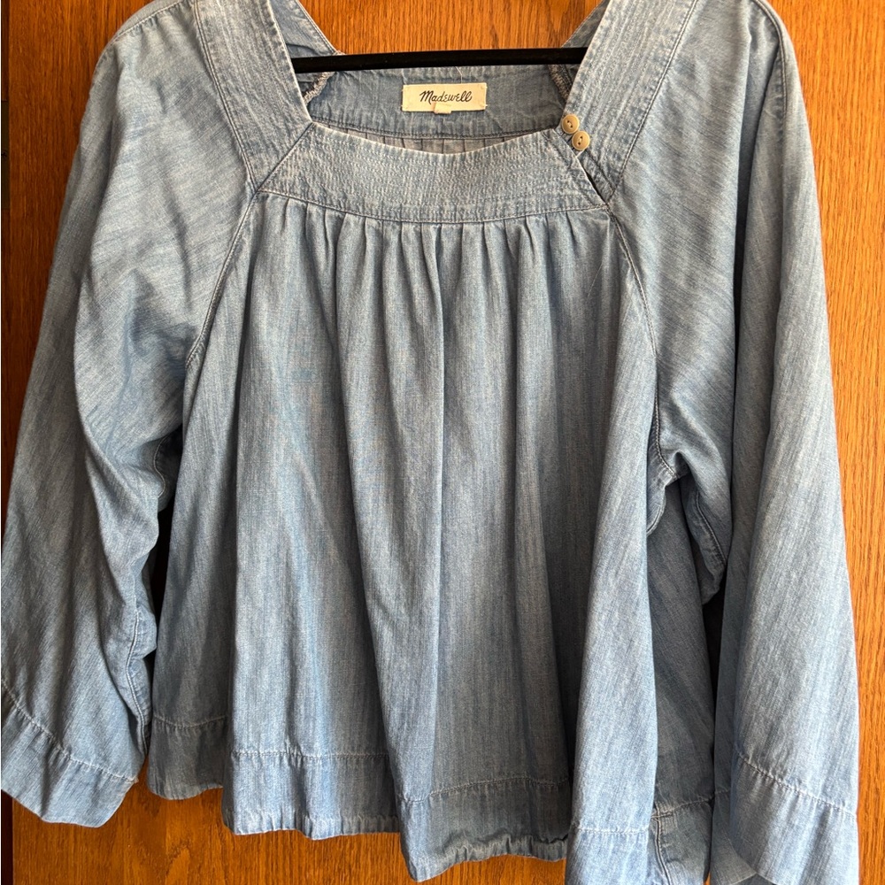 Madewell Light Blue Denim Blouse